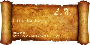Lihi Norbert névjegykártya